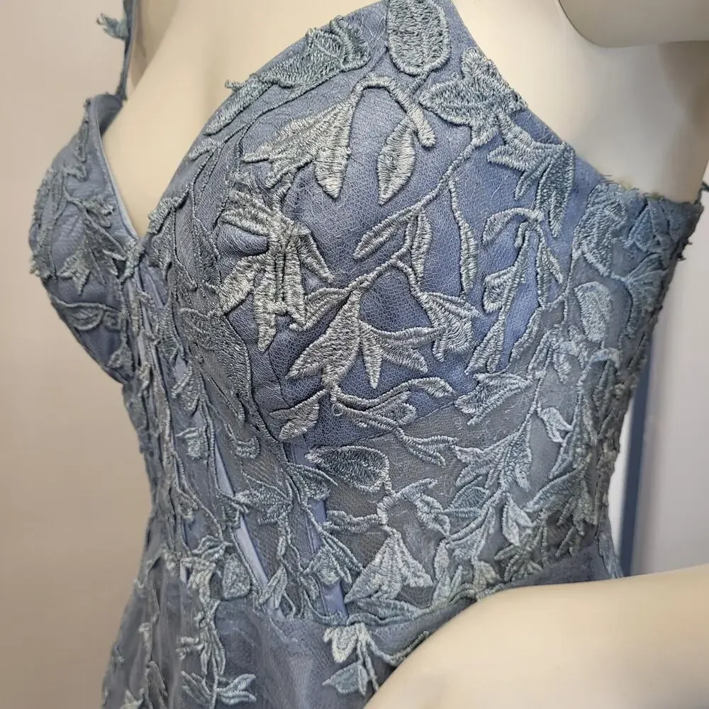 NWT Sky Blue Formal Gown Prom Dress Wedding Party Bridesmaid MOTB - Picture 11 of 15